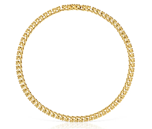 Collar corto con baño de oro 18 kt sobre plata motivos oso Bold Bear