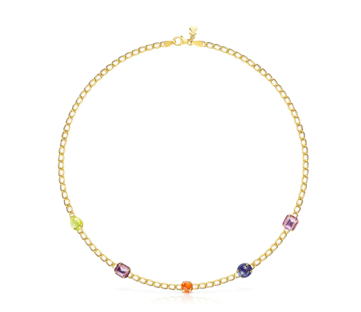 Collar con baño de oro 18 kt sobre plata con gemas y esmalte ISADORA Vibrant Colors 